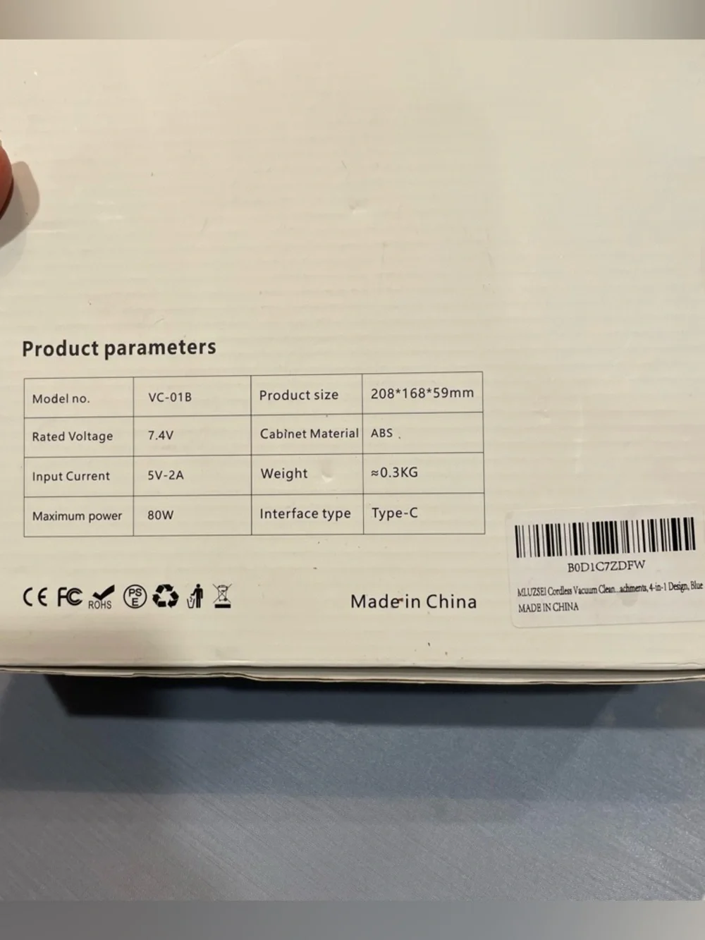NIB MLUZSEI Compact Portable Cordless Handheld Vacuum Cleaner VC-01B Filterless! - Picture 3 of 11